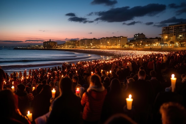 Velas para la vigilia de las víctimas de la tragedia IA generativa