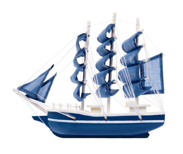 Velero azul con velas azules