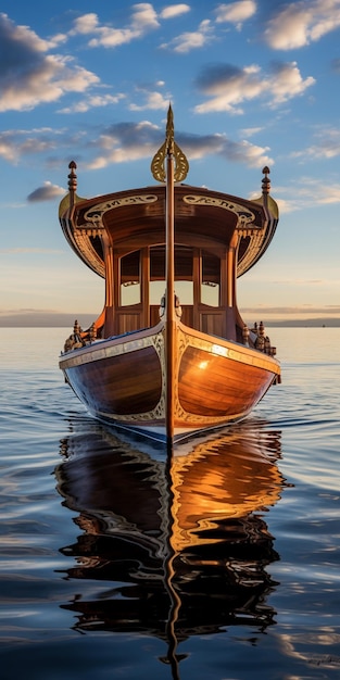 velero barco barco de madera navegando sobre el agua en el océano