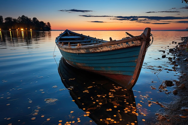 Velero bajo el cielo estrellado en alta mar generativa IA