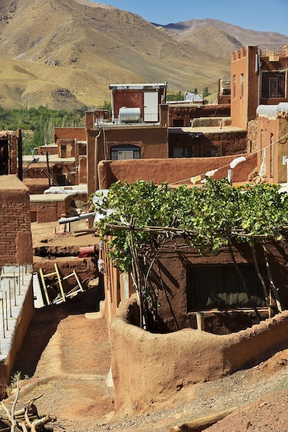 Foto velha aldeia de abyaneh, no irã