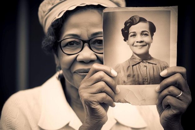 Foto velha mulher a si mesma foto amor nostalgia gerar ai