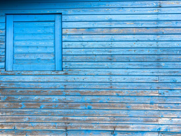 Velha parede de madeira azul