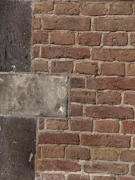 Foto velha parede de tijolos como fundo textura closeup