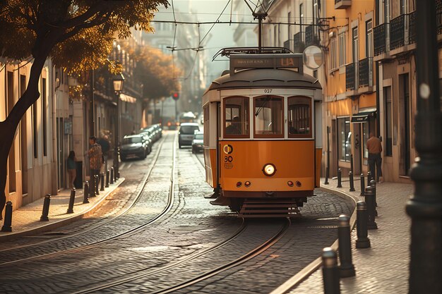 Velho carrinho de trem em Lisboa