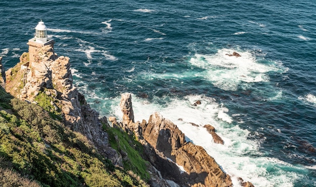 Velho farol em Cape Point África do Sul