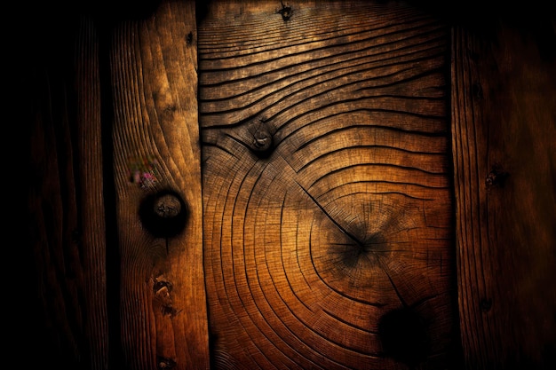 Velho padrão de madeira de prancha na seção do tronco