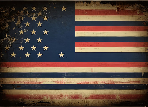 Velho vintage grunge desbotado bandeira americana dos EUA