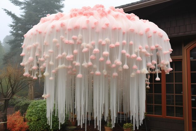 El velo de las gotas de lluvia de Begonia