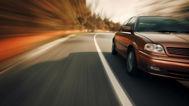 Velocidad de desenfoque de movimiento de coche en carretera