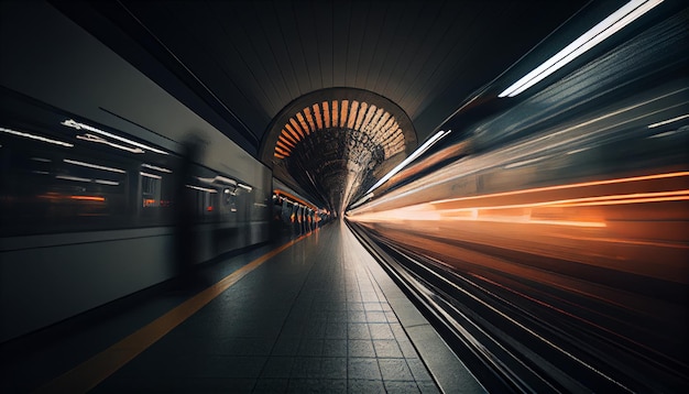 Velocidad de movimiento en la carretera urbana túnel de carretera