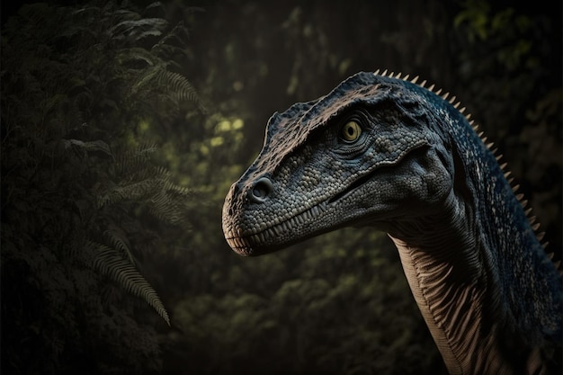 Velociraptor Dinosaurier alter Fleischfresser Dinosaurier ausgestorbenes Tier Generative KI