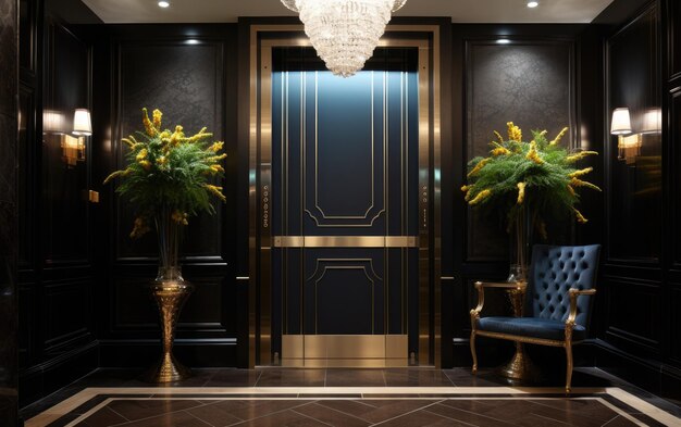 Velvet Touch Opulent Elevator Upholstery Generative AI