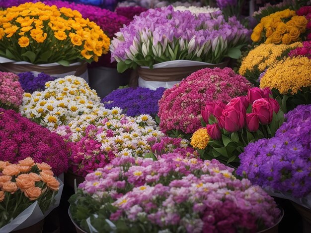 venda de flores no mercado tradicional