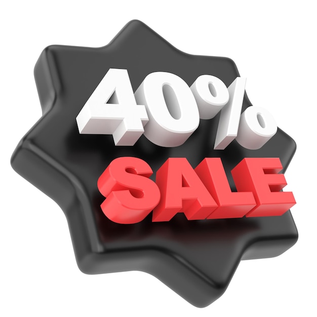 venda de quarenta por cento 3D 40 venda distintivo de venda