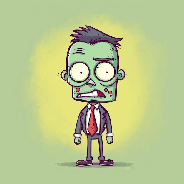 Vendedor Mini Zombie Style Cartoon