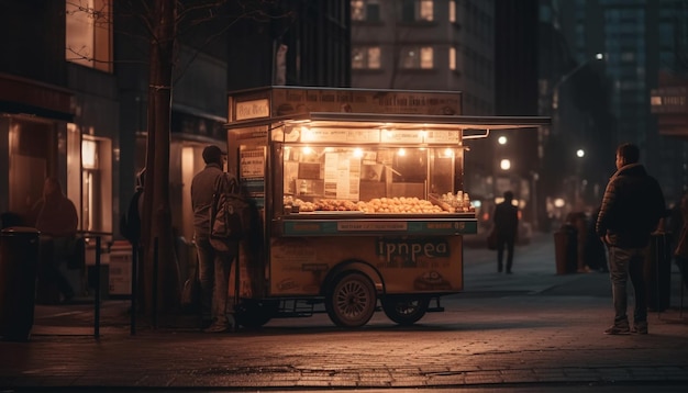 Los vendedores ambulantes nocturnos de comida venden barbacoa china generada por IA