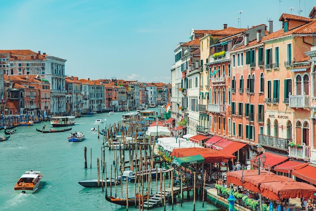 Venecia Italia 25 de mayo de 2019 vista del gran canal de la ciudad de Venecia con barcos