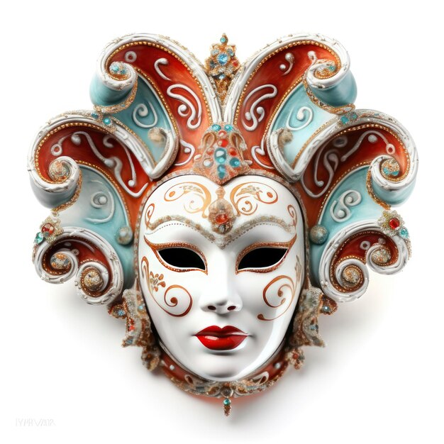 Venetianische Karnevalsmaske lokalisiert auf weißem Hintergrund