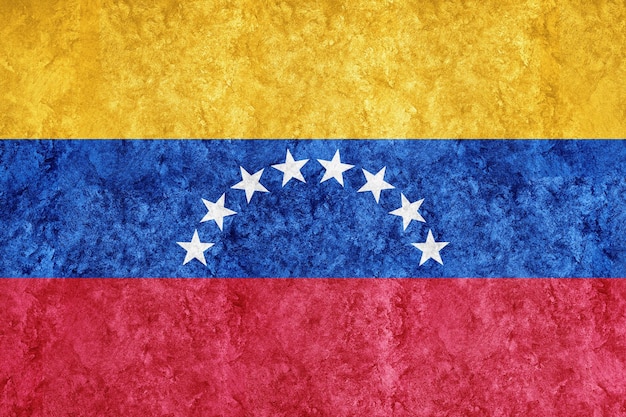 Venezuela Bandera metálica, bandera texturizada, bandera grunge