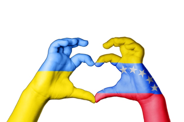 Venezuela Ucrania Corazón, Gesto de la mano haciendo corazón, Oración por Ucrania