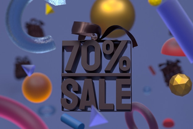 Venta del 70% con diseño 3d de lazo y cinta en geometría abstracta