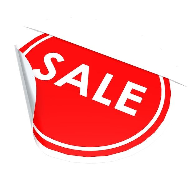 Venta de etiqueta de círculo rojo