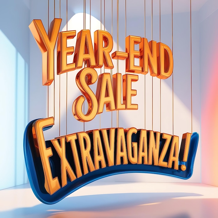 Foto venta extravagante de fin de año un cartel audaz y colorido