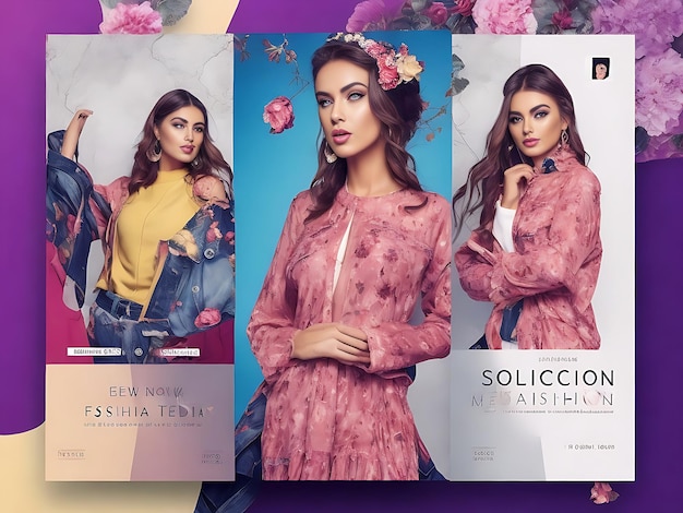 Foto venta de moda en instagram conjunto de plantillas de publicaciones en redes sociales