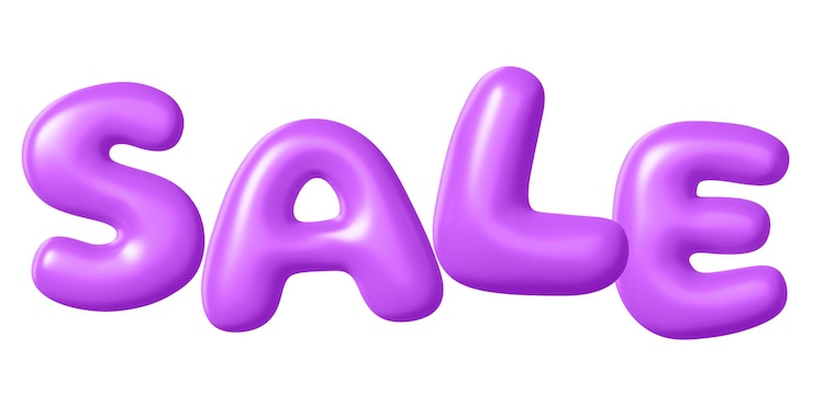 Foto venta de pegatinas de palabras png 3d con textura de globo púrpura