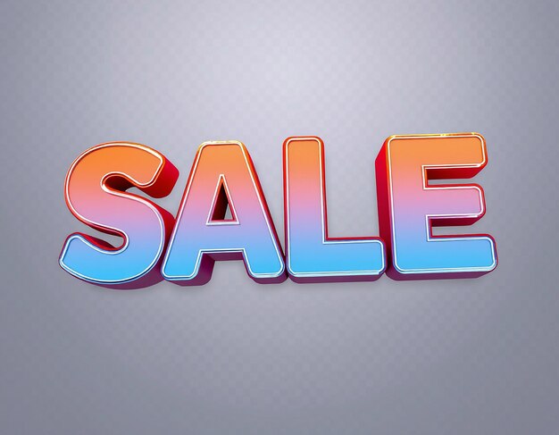 Venta de texto 3D diseño de renderización transparente archivo psd