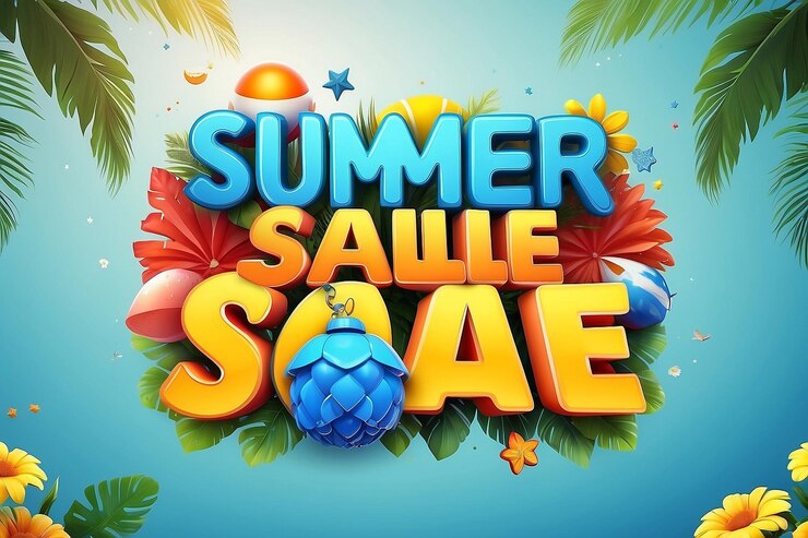 Foto venta de verano efecto de texto editable adecuado para celebrar el evento de verano