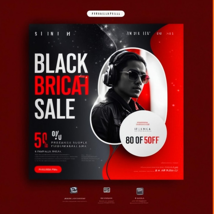 Foto venta de viernes negro plantilla de publicación de redes sociales