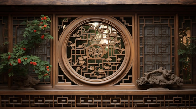 Ventana de una casa antigua china