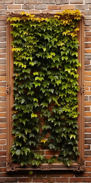 una ventana cubierta de hiedra verde