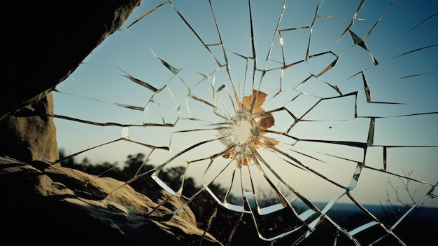 Ventana destrozada papel de pared HD 8K Imagen fotográfica de stock