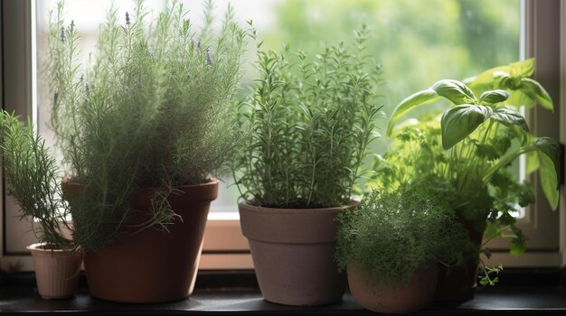 Una ventana con un montón de plantas en ella