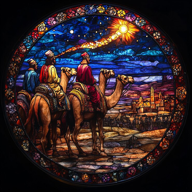 una ventana de vidrio con la palabra camellos en ella