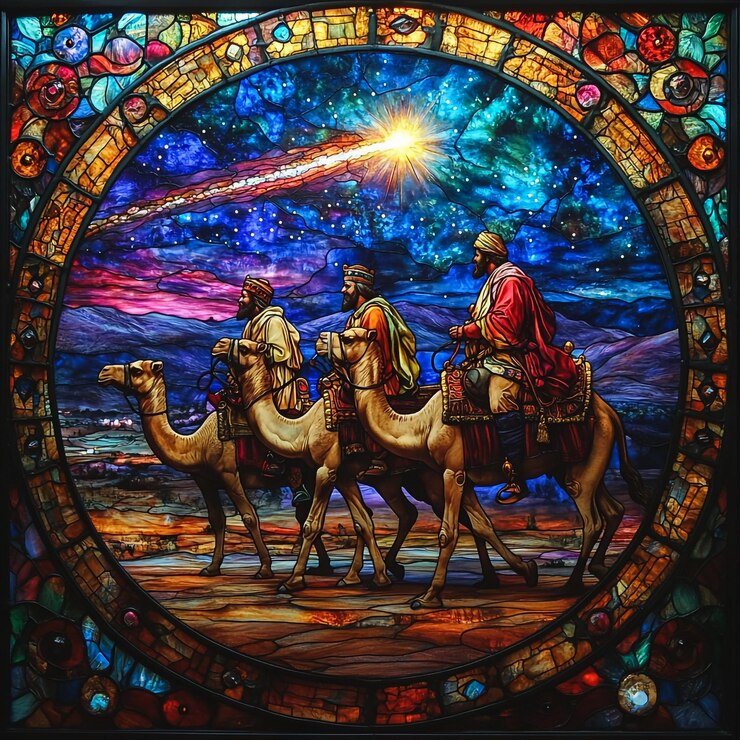 una ventana de vidrio con la palabra "Jesús" citada en ella
