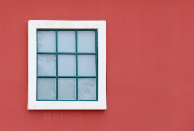 Ventana vintage con fondo de pared