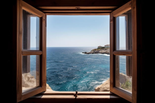 Una ventana con vista al mar