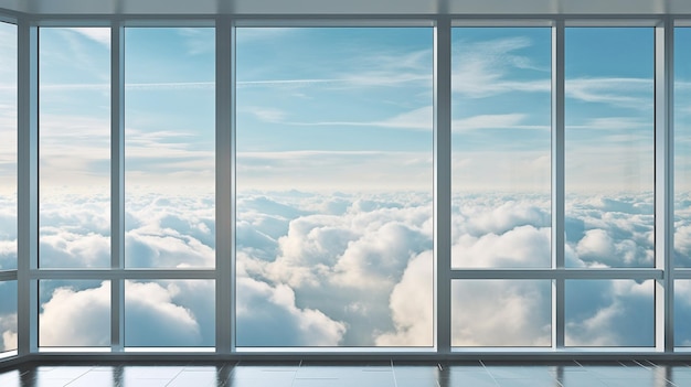 Una ventana con vista a las nubes.