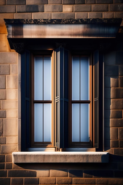 Ventanas antiguas en un edificio antiguo