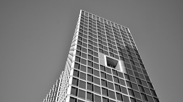 Las ventanas de un edificio moderno para oficinas Arquitectura de edificios de negocios Blanco y negro