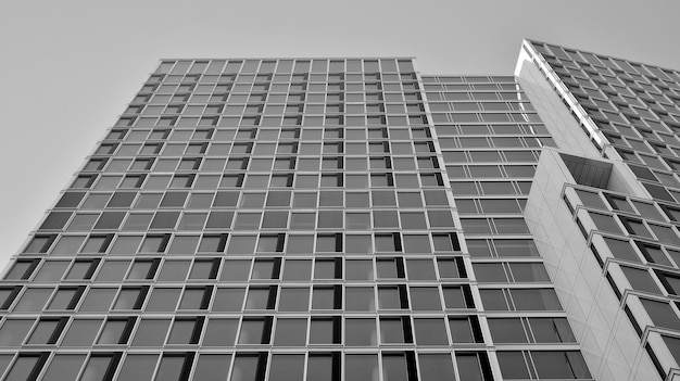Las ventanas de un edificio moderno para oficinas Arquitectura de edificios de negocios Blanco y negro