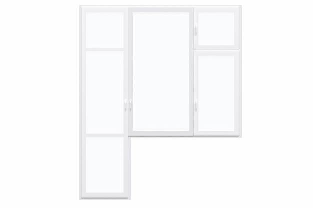 ventanas en el interior aislado sobre fondo blanco 3D ilustración cg render