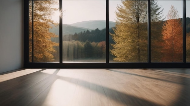 Ventanas de luz natural borrosas realistas y minimalistas en una superposición de sombra transparente