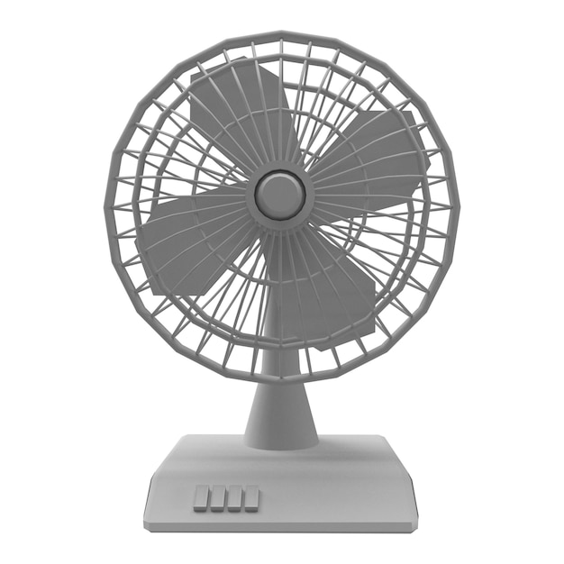 Ventilador de renderização 3D em fundo branco