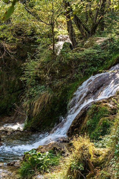 Ver en la cascada Gostilje en la montaña Zlatibor en Serbia