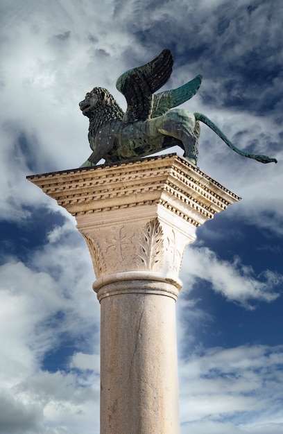 Ver en el León de Venecia en la Piazza San Marco en Venecia, Italia